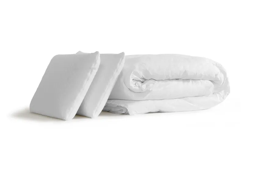 Pack lit complet - Matelas 140x200 cm + Sommier tapissier à lattes (en kit) + 2 oreillers + Couette - Memo Bio